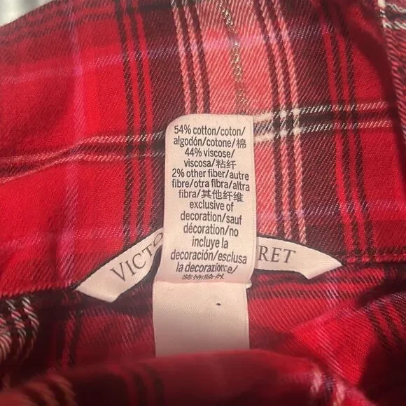 62. Size S Victoria’s Secret Paid flannel button down night shirt - Picture 9 of 9